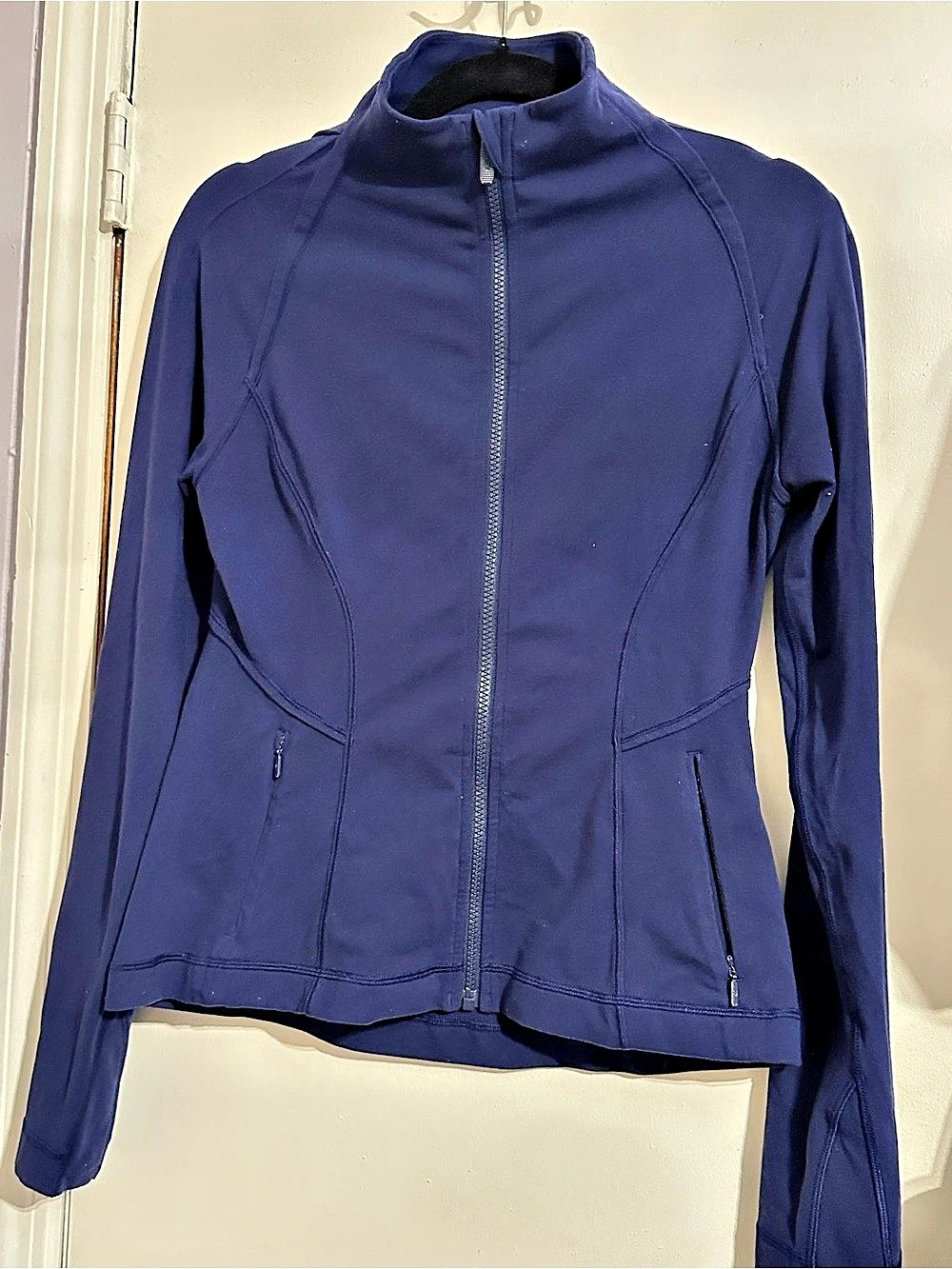Lululemon Full Zip Fitted Athletic Track Jacket Navy Blue Size 8